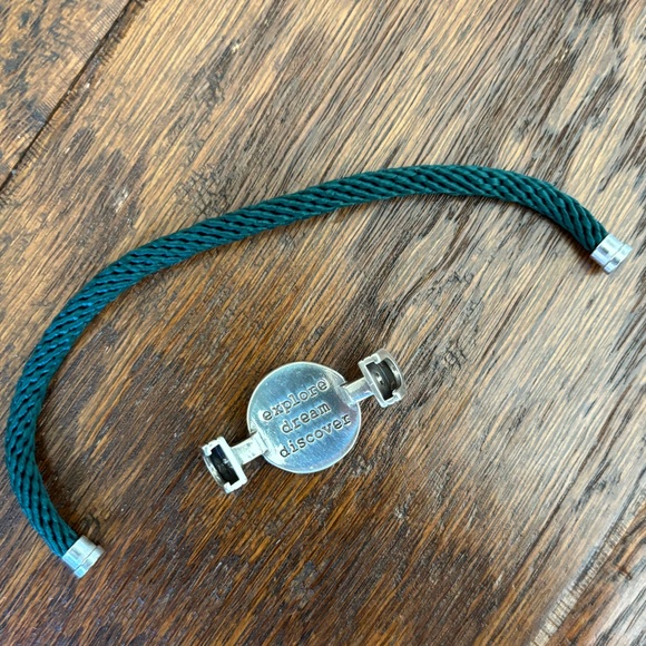 Silver COMPASS Rope Bracelet - Picture 2 of 4